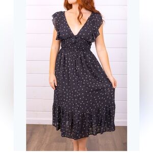 Large Worn Once Santorini Bishop and Young Black and White Floral Dress